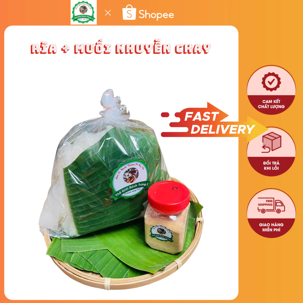 (chay được) Combo 0.5kg rìa phơi sương + 100gr muối nhuyễn cay Tây Ninh