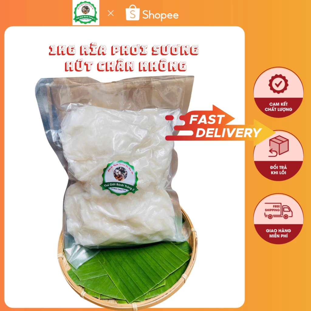 [ép chân ko] 1kg bánh tráng rìa phơi sương ép chân không gửi đi xa an toàn