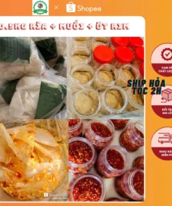 (3 món)Combo 0.5ky banh tráng rìa phơi sương + 100gr muối nhuyền+ 200gr ớt rim siêu cay