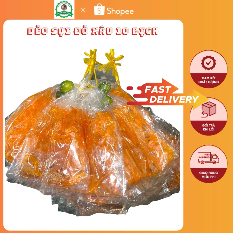 10 Bịch Dẻo Sợi Trộn Tắc Muối Tôm