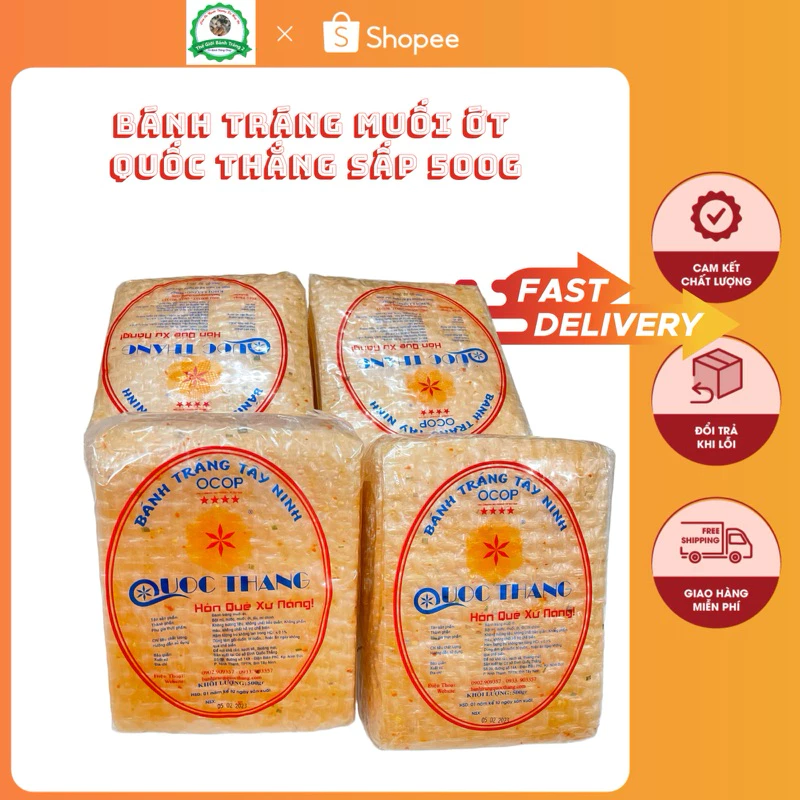 (500gr )rẻ nhất !Bánh tráng Muối Ớt siêu ngon Gò Dầu Tây Ninh!