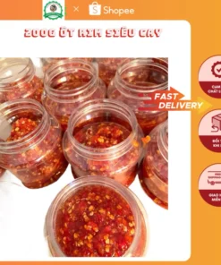 Hủ 200gr ớt sa tế rim siêu cayyy level 99 ăn chay được
