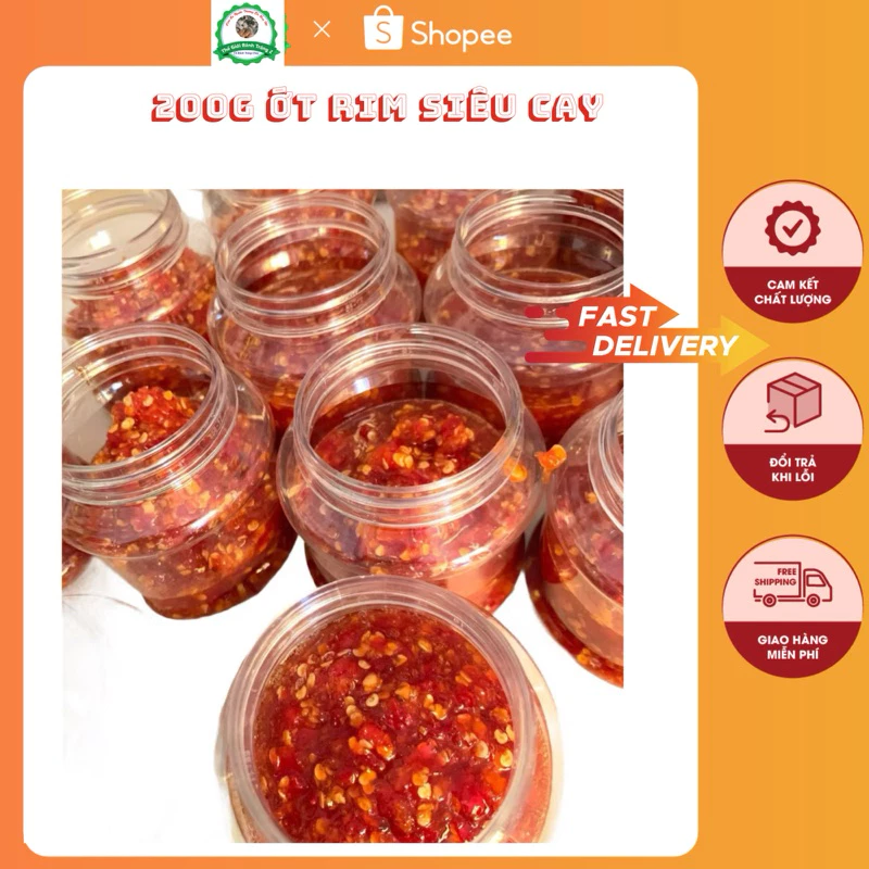 Hủ 200gr ớt sa tế rim siêu cayyy level 99 ăn chay được